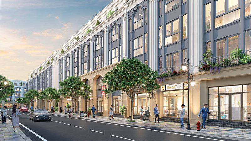 Bán liền kề xẻ khe Vịnh Nhiệt Đới - Tây Bắc 4 tầng - MT 5m đối diện biển Vin Global Gate Hạ Long